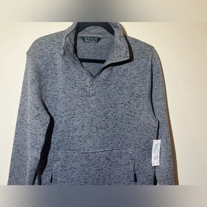 Eco Revive unisex 3/4 zip pullover sweatshirt adult‎ S gray athletic casual new